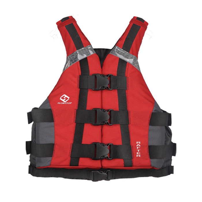 FLOATTOP Robust Rental Kayak School and Rafting Vest [Red]