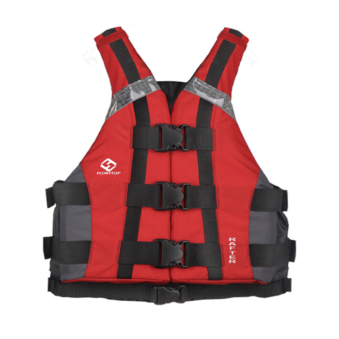 FLOATTOP Robust Rental Kayak School and Rafting Vest [Red]
