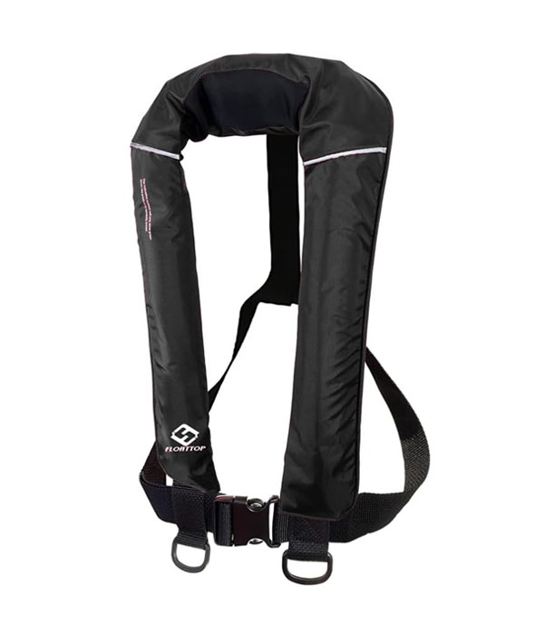 Floattop Adult Automatic Inflatable PFD Life Jacket Life Vest Survival Sailing Swimming Boating Fishing 150 Buoyancy 33lbs (Black)